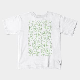 Green Flora Pattern Kids T-Shirt